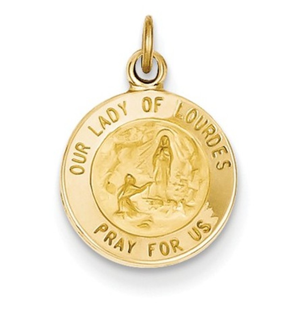 14k Our Lady Of Lourdes Medal Charm