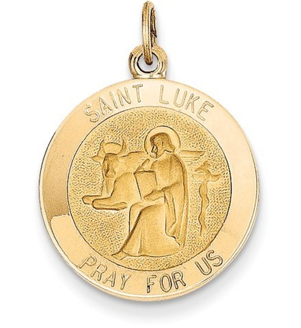 14k Saint Luke Medal Pendant