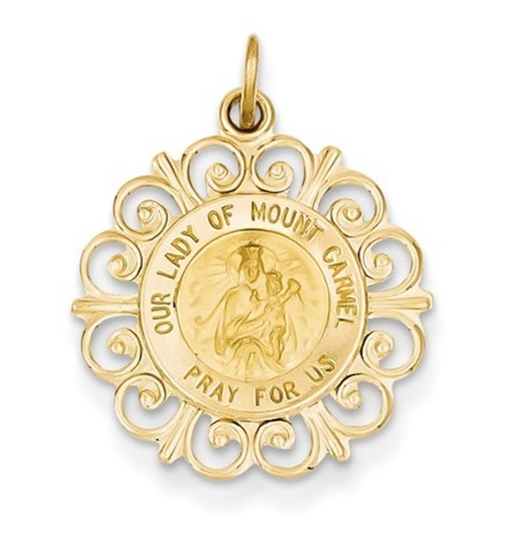 14k Our Lady of Mt. Carmel Medal Charm