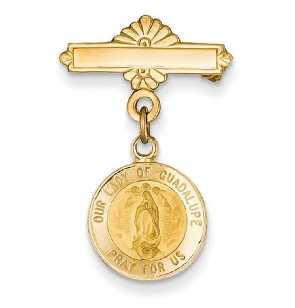 14k Our Lady of Guadalupe Medal Pin