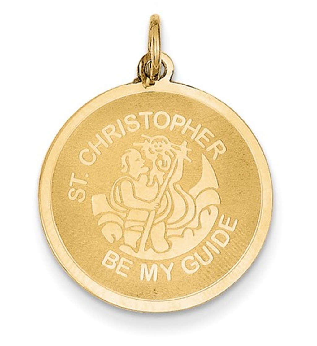 14k Yellow Gold Saint Christopher Medal Charm