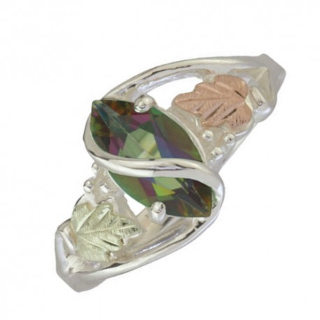 Mystic Fire Topaz Marquise Wrap Ring, Sterling Silver. 