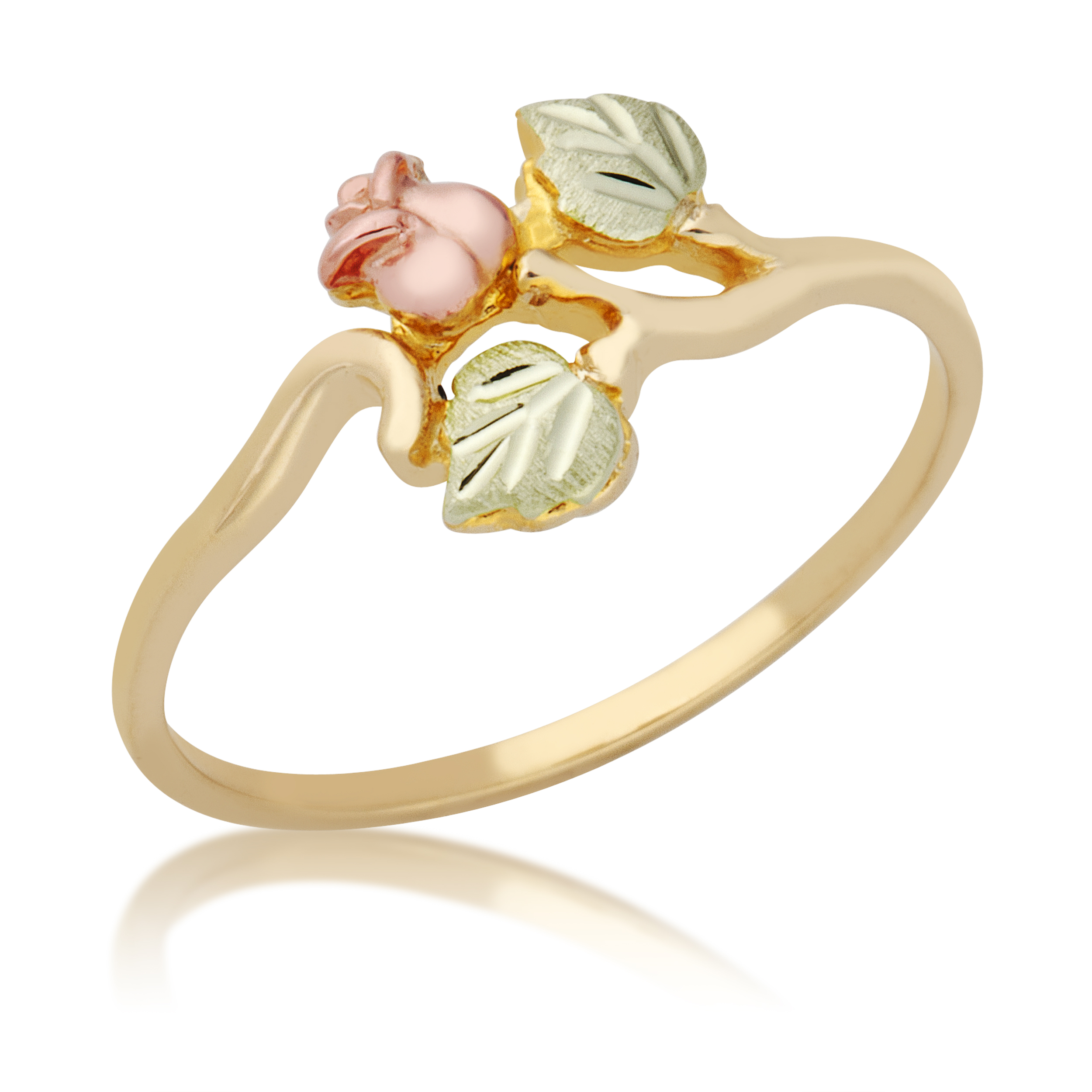 10k Yellow Gold Women's Ring with Black Hills Gold motif. 