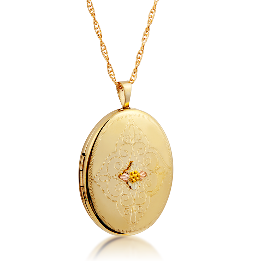 Black Hills Gold Oblong Shaped Locket. 