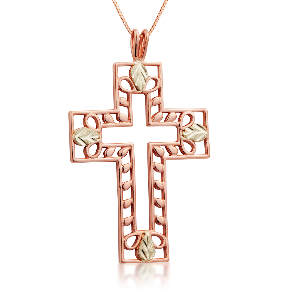 Black Hills Gold Cross God Hope on Sterling Silver. 