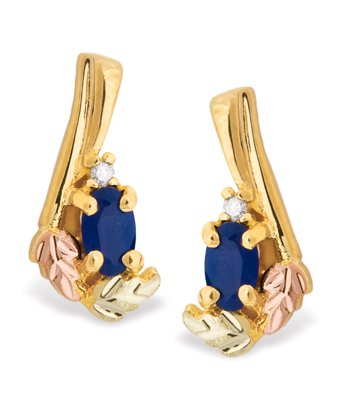 Black Hills Gold 10k Yellow Gold Earrings. 