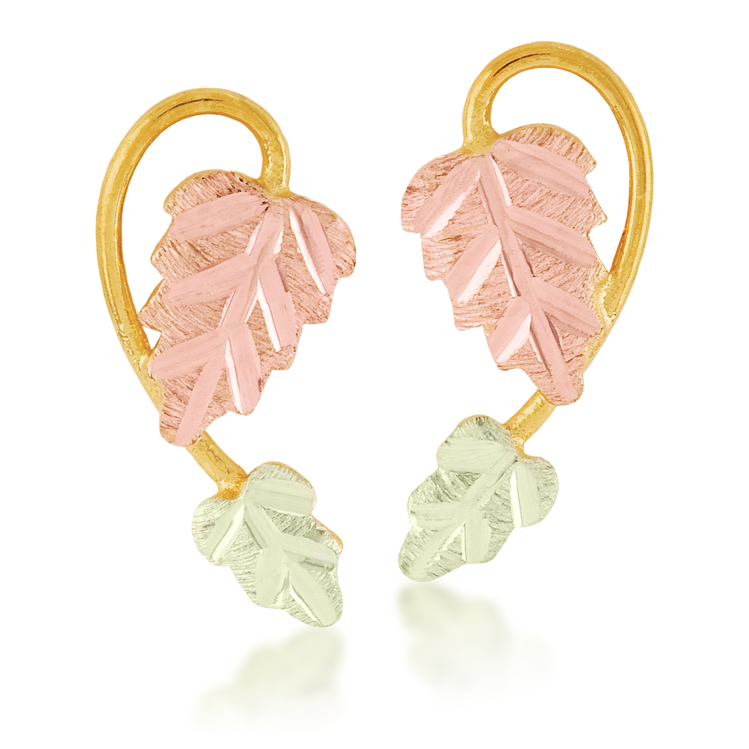 Black Hills Gold 10k Yellow Gold Earrings. 