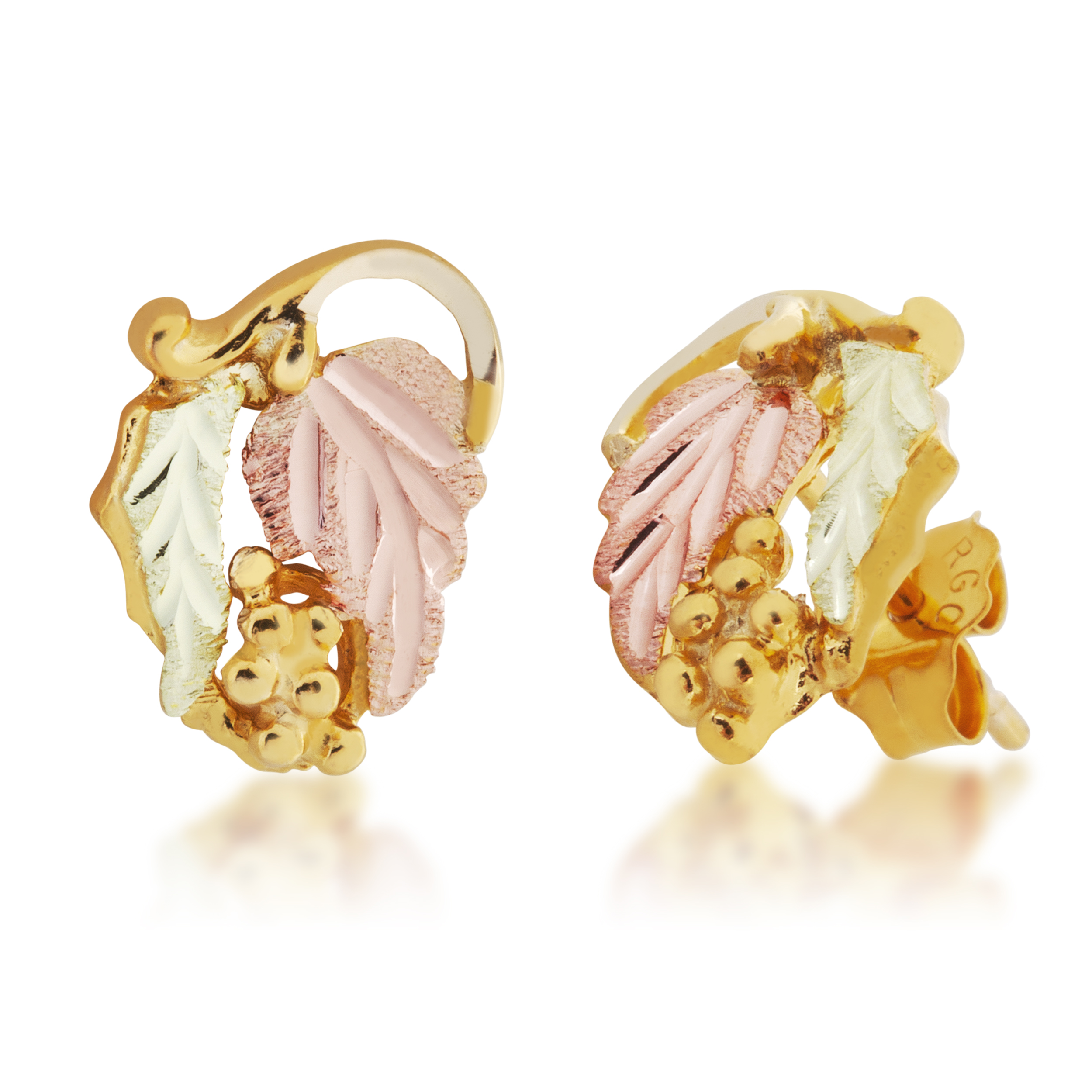 Black Hills Gold 10k Yellow Gold Earrings. 