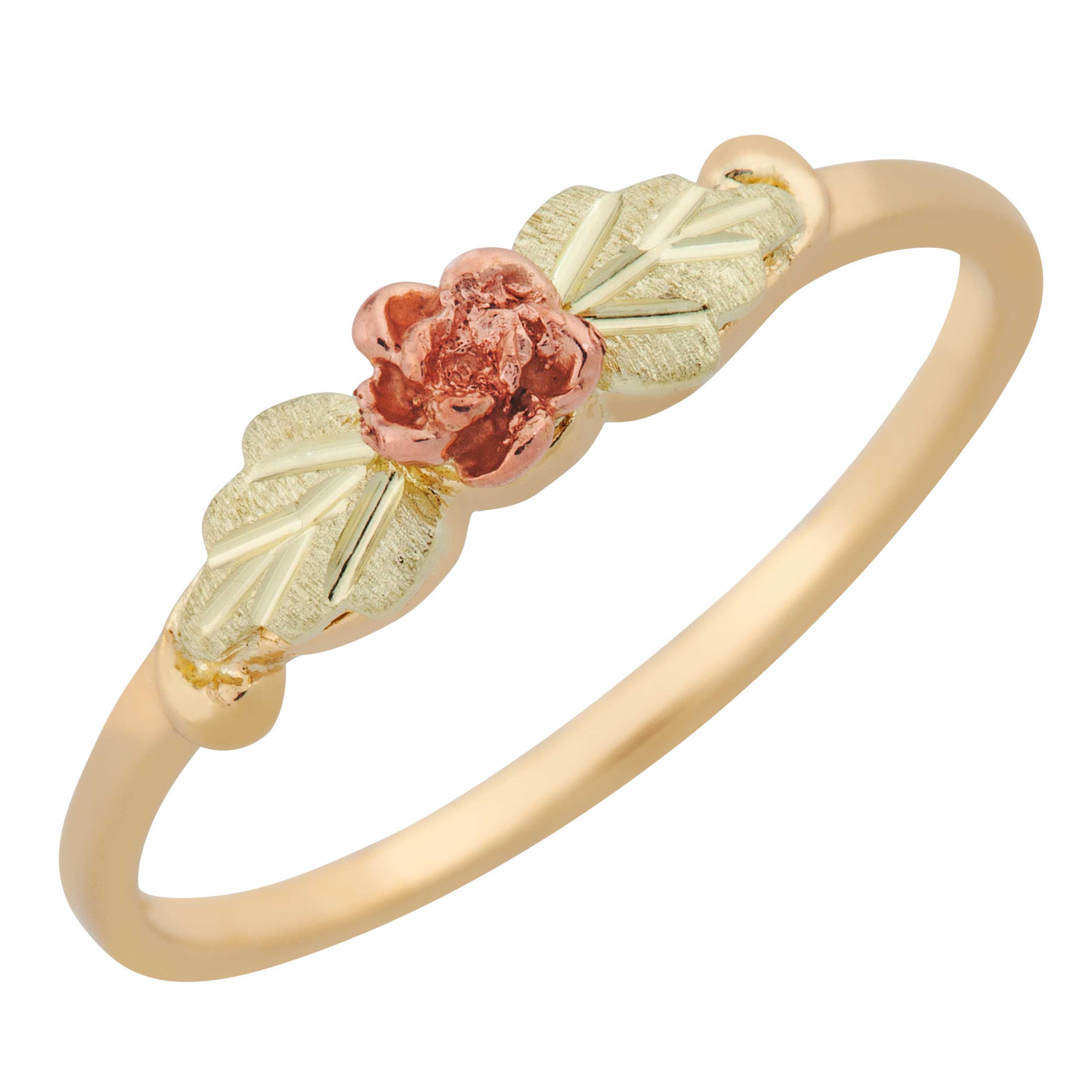 10k Yellow Gold Women's Ring with Black Hills Gold motif.