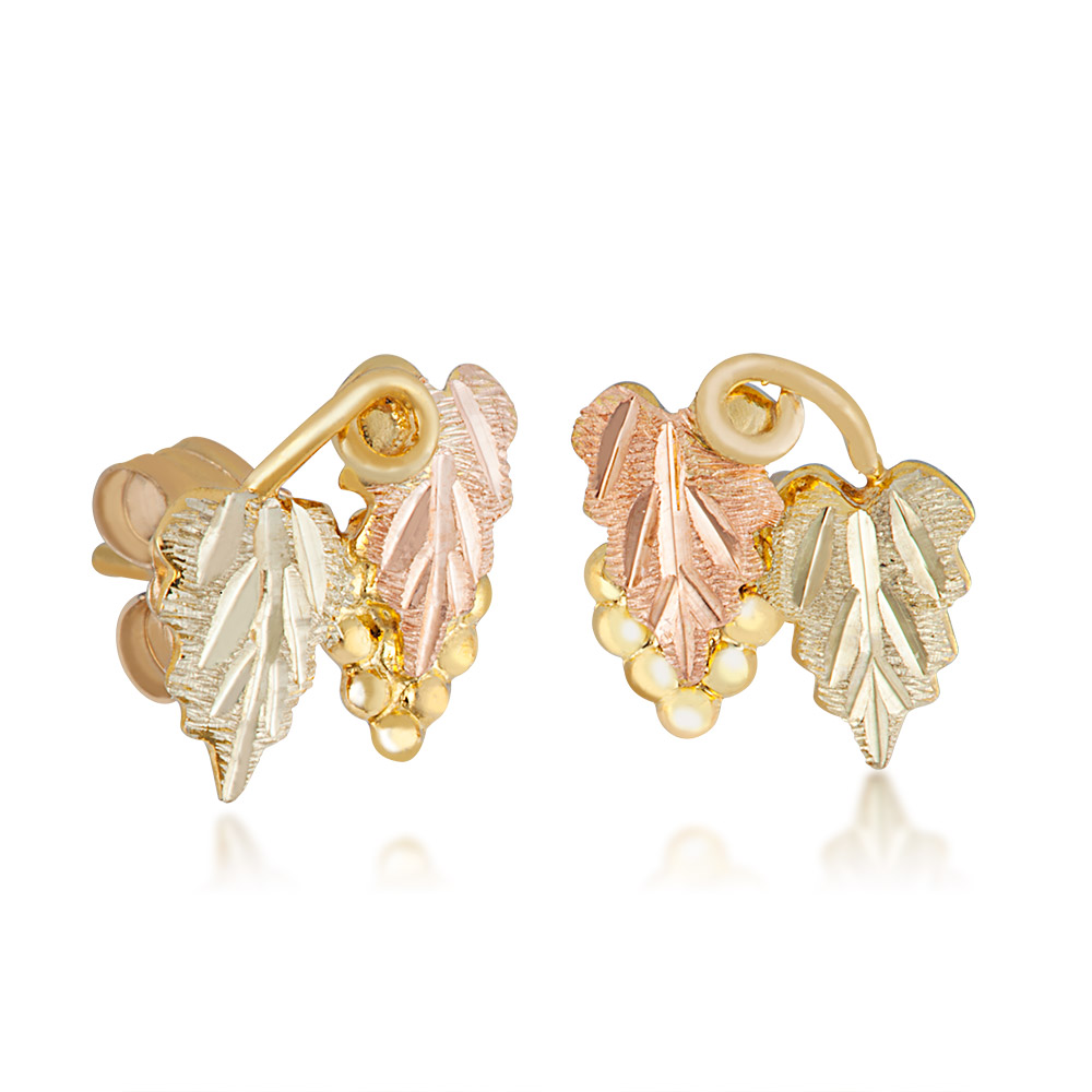 Black Hills Gold 10k Yellow Gold Earrings. 