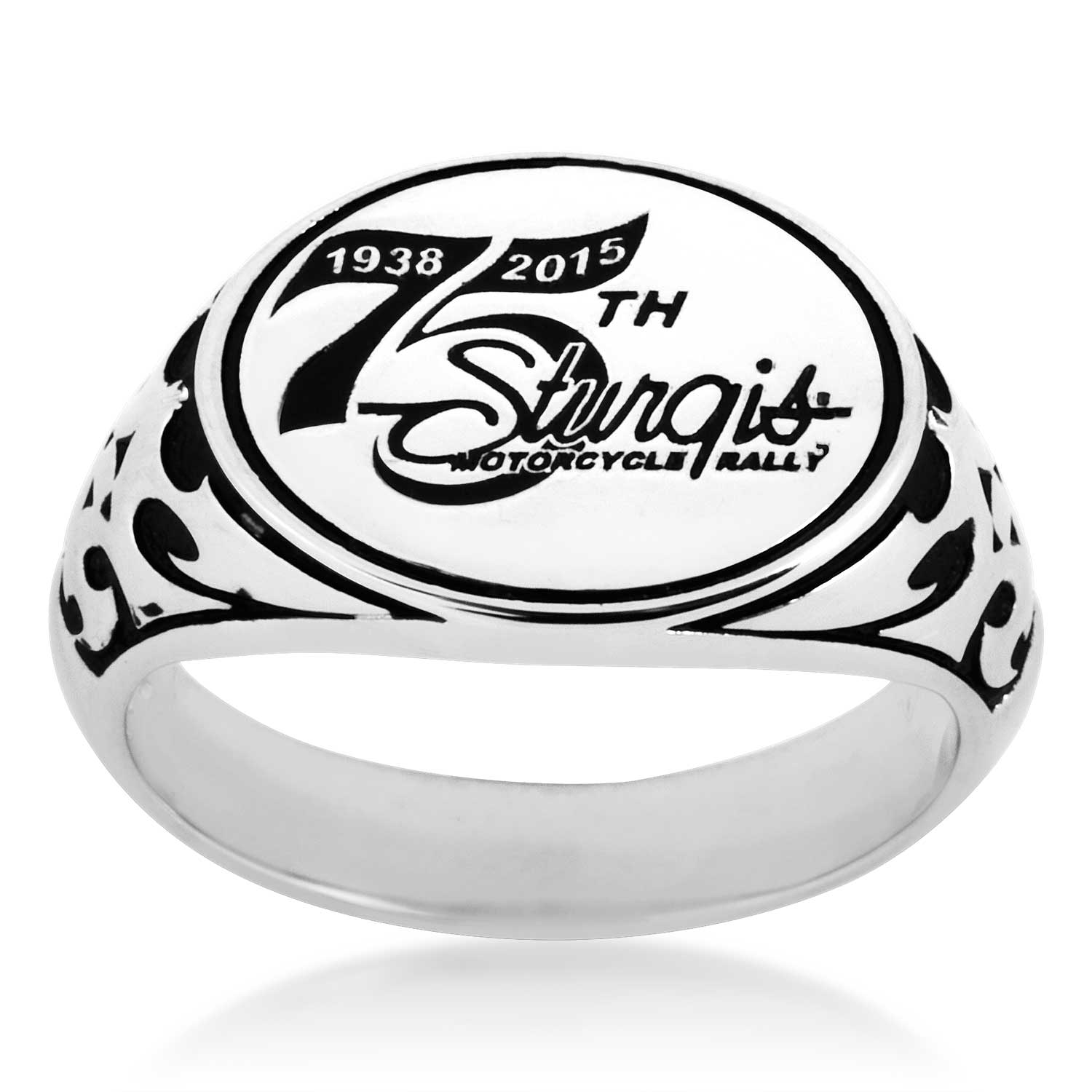 75th Sturgis Rally Black Hills Gold Sterling Silver Commemorative Ring. 