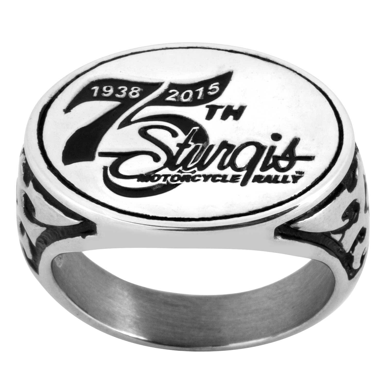 75th Sturgis Rally Black Hills Gold Sterling Silver Commemorative Ring. 