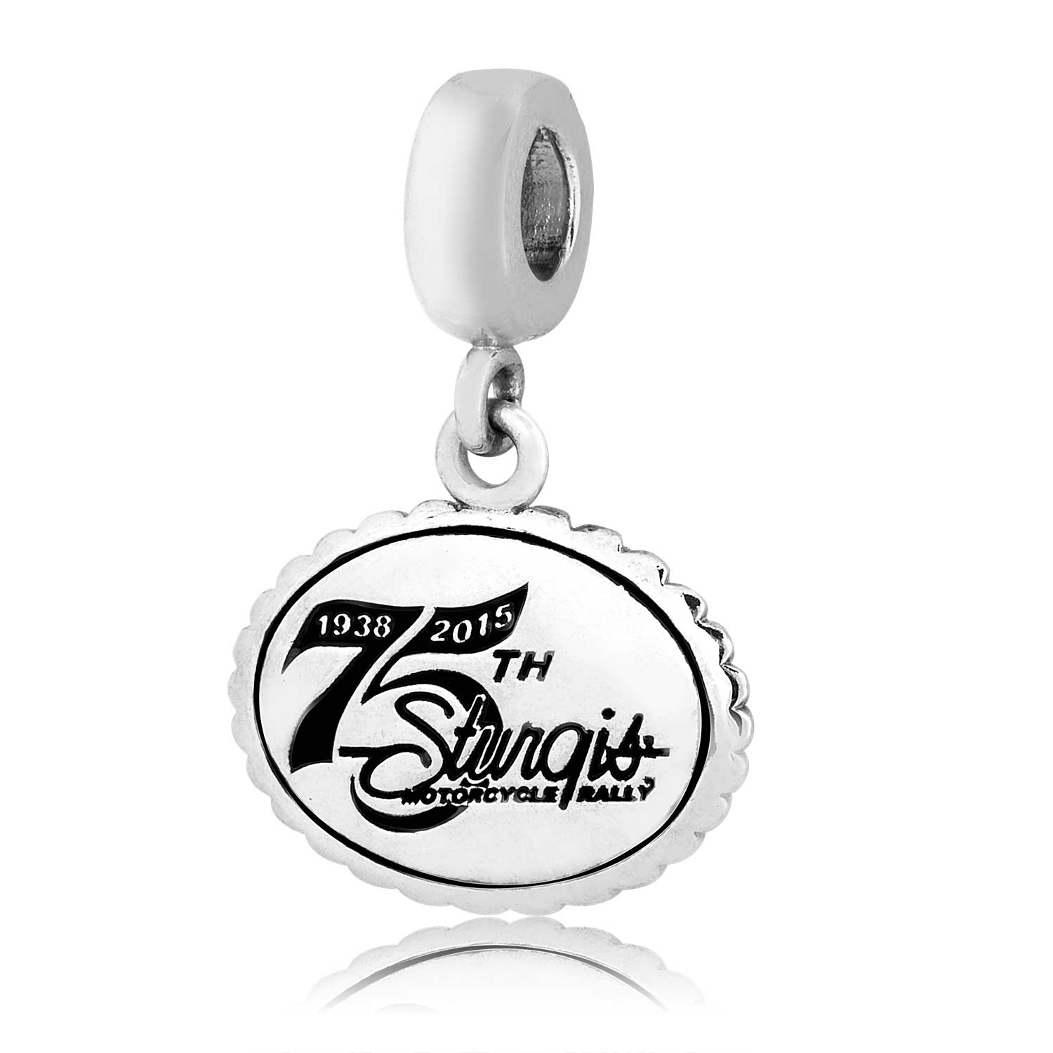 75th Sturgis Rally Black Hills Gold Sterling Silver Commemorative Charm. 