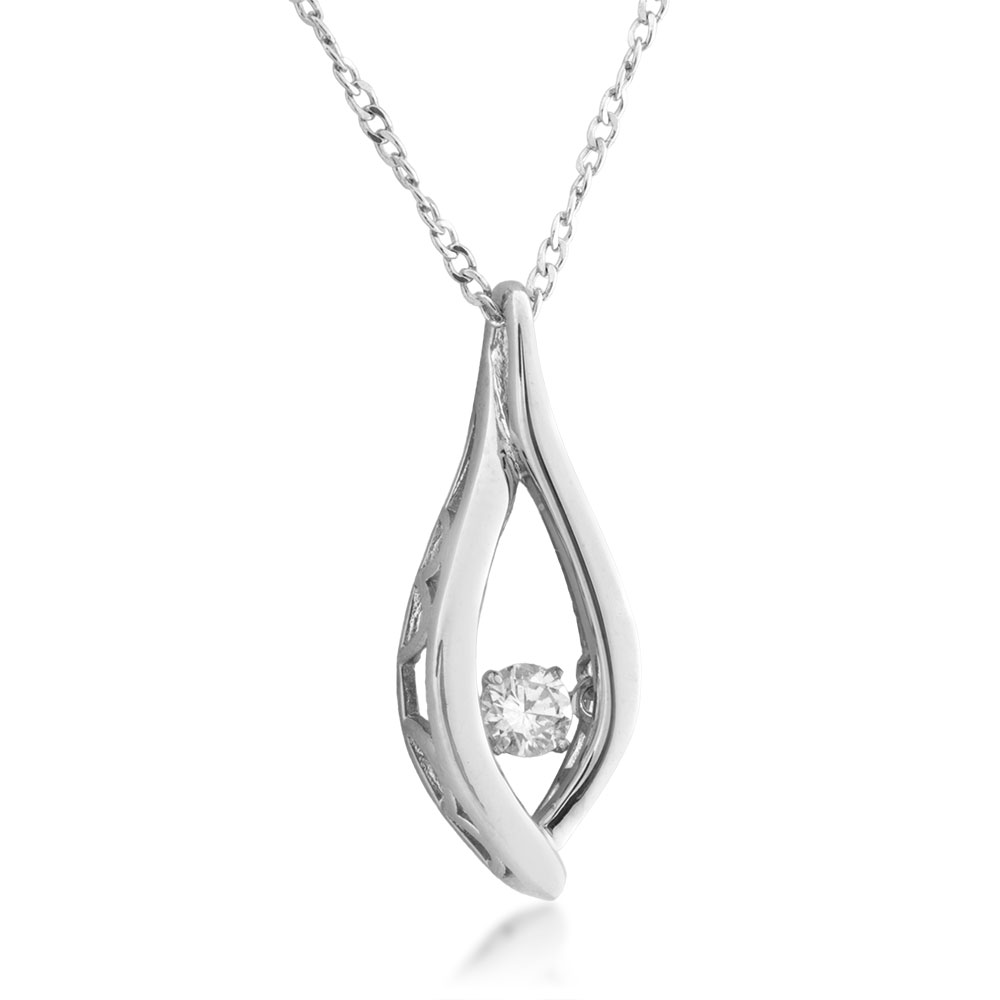 Black Hills Gold Floating Diamond Necklace with Sterling Silver Pendent. 