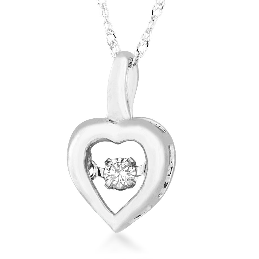 Black Hills Gold Floating Diamond Necklace with Heart shaped Sterling Silver Pendent. 