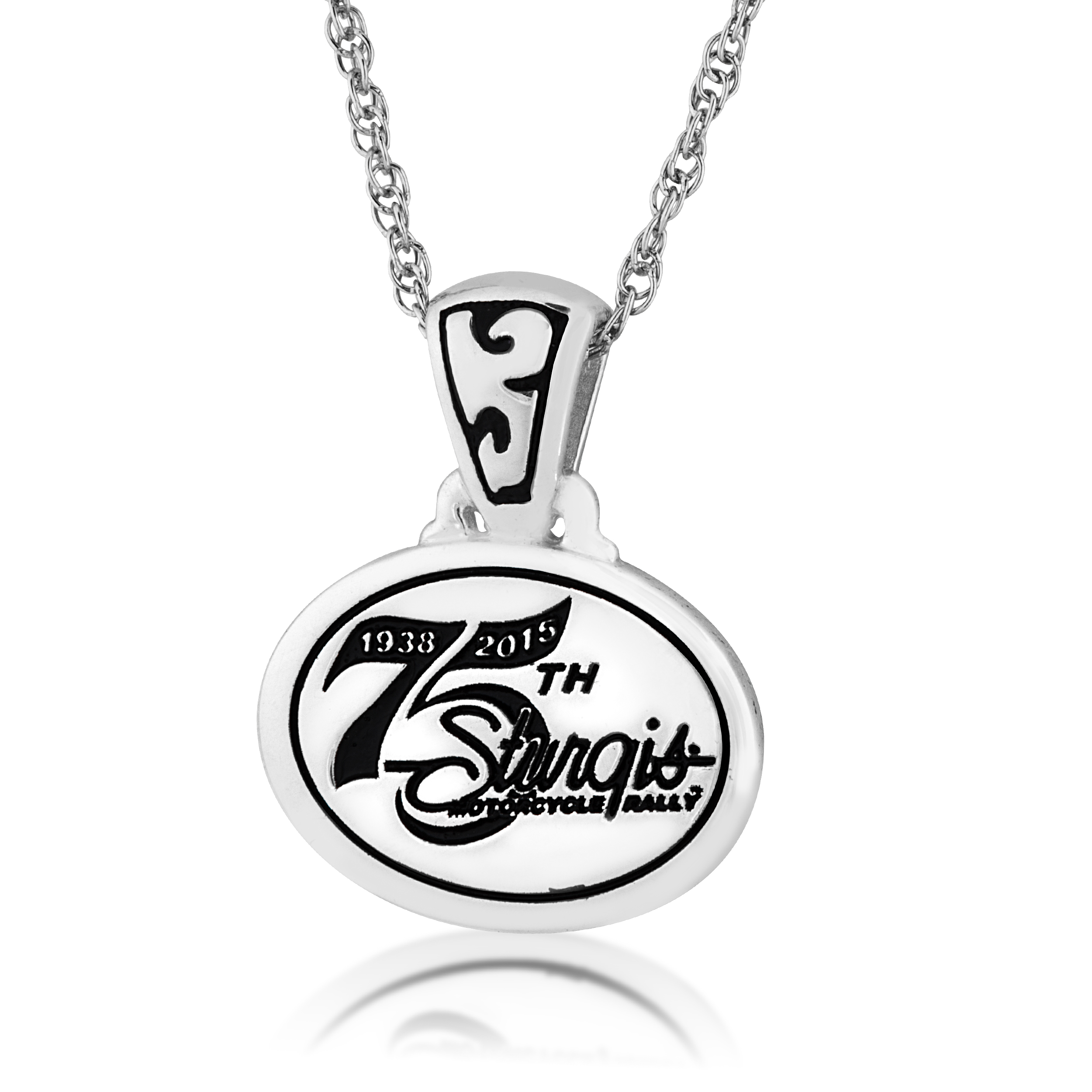 75th Sturgis Rally Black Hills Gold Sterling Silver Commemorative Pendent with Rally Sign. 