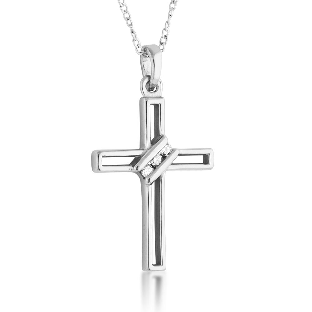 Black Hills Gold Cross Diamonds Necklace on Sterling Silver. 