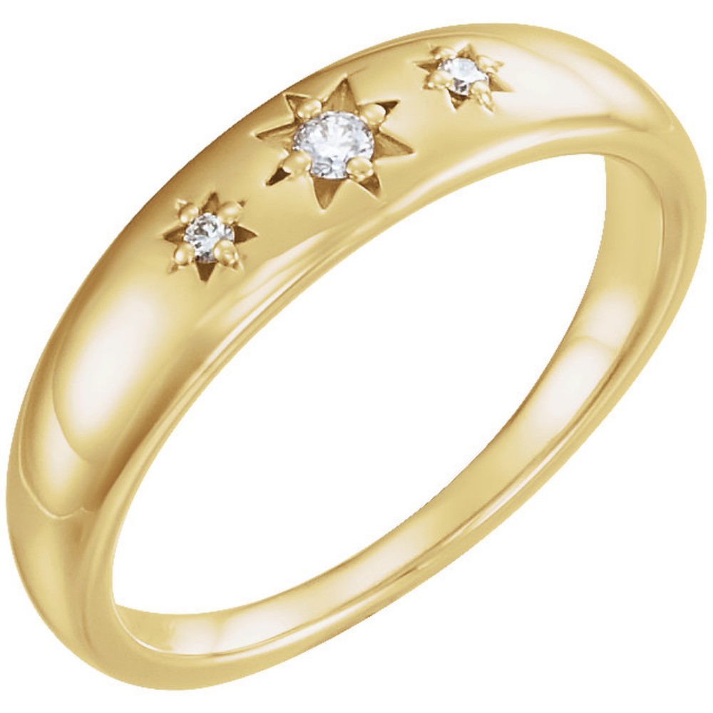 Diamond Starburst Ring, 14k Yellow Gold 
