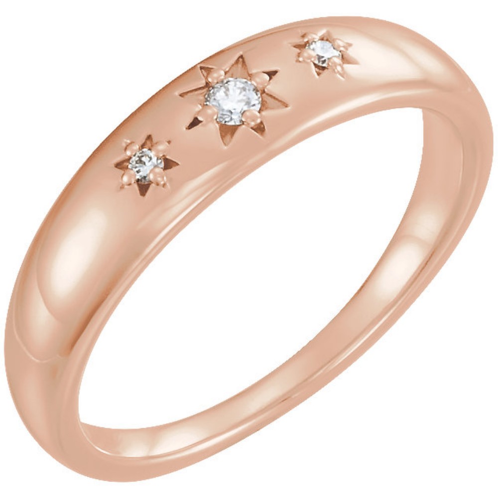 Diamond Starburst Ring, 14k Rose Gold 
