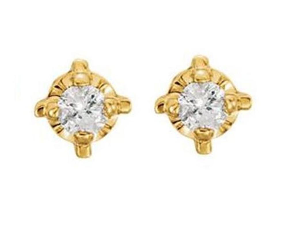 Diamond Youth Stud Earrings, 14k Yellow Gold  
