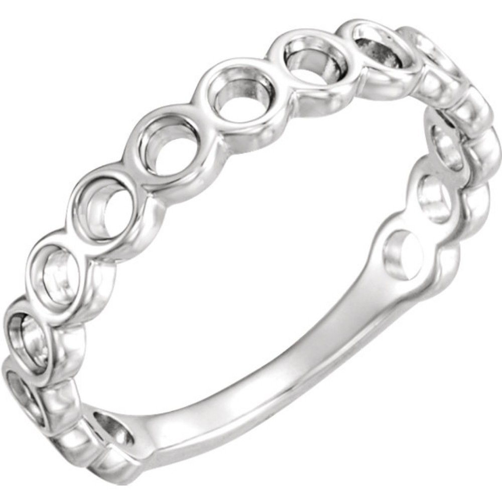 Circle Stackable Ring, Rhodium-Plated 14k White Gold
