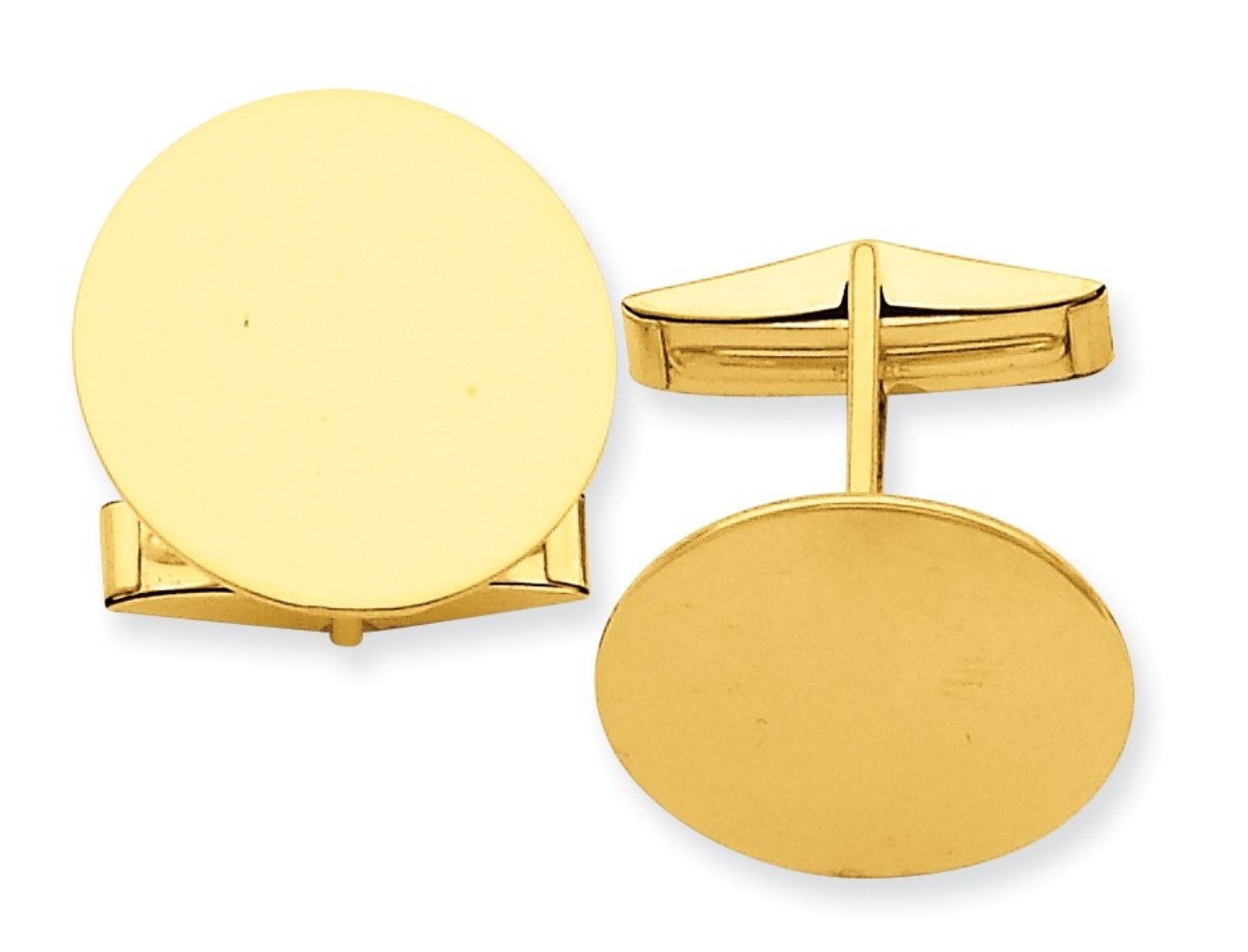 14K Circular Cuff Links