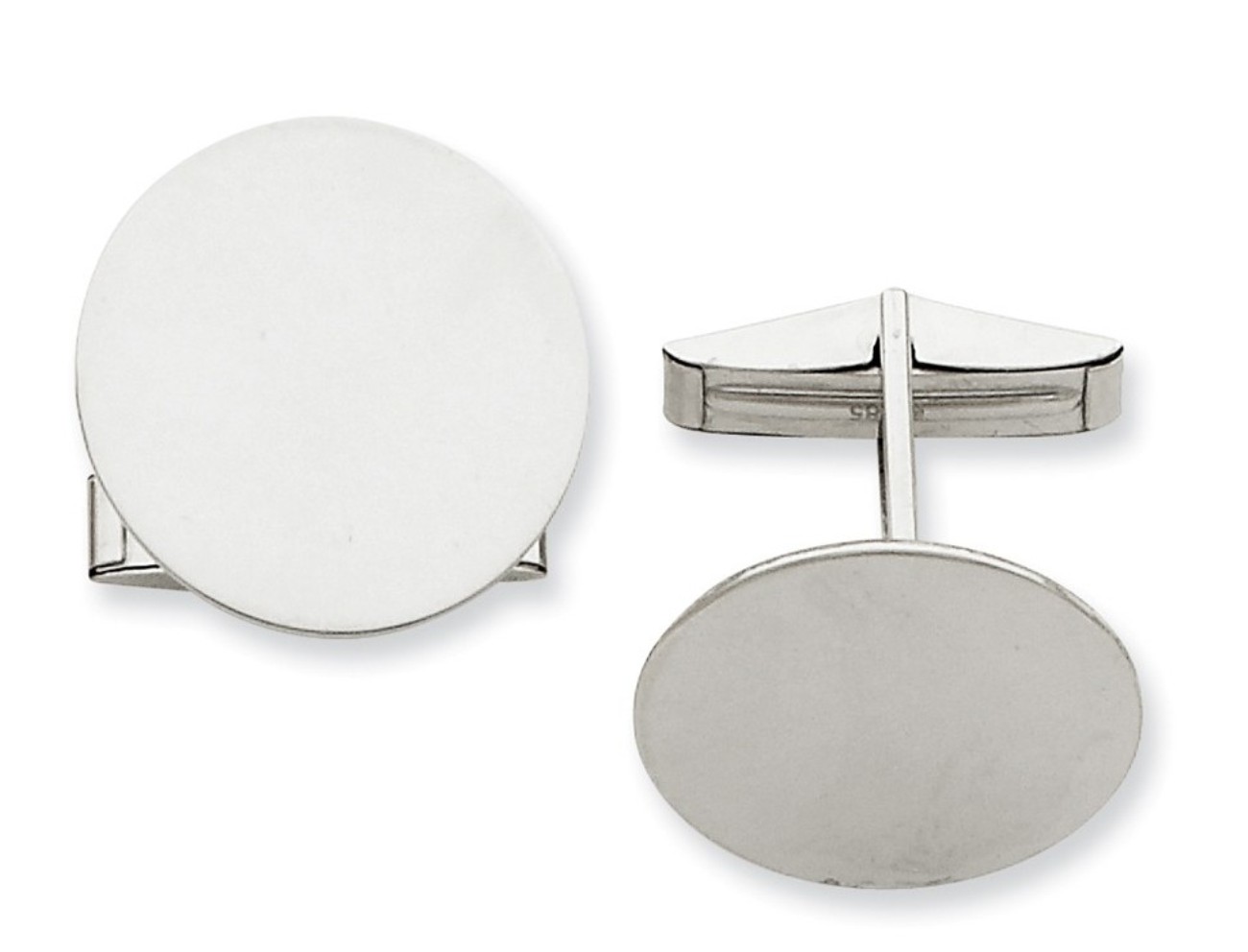 14K WG Circular Cuff Links