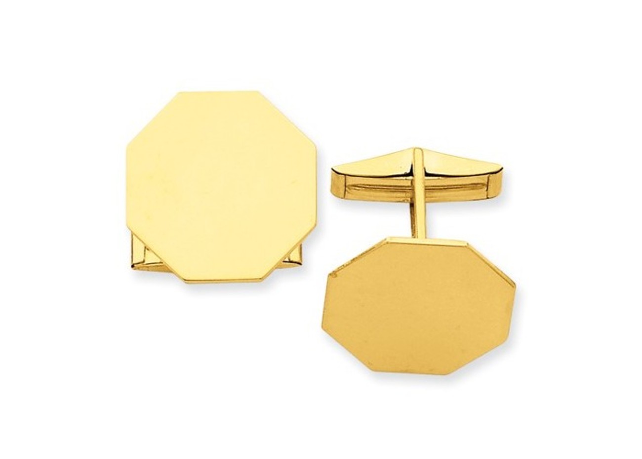 14K Octagon Cuff Links