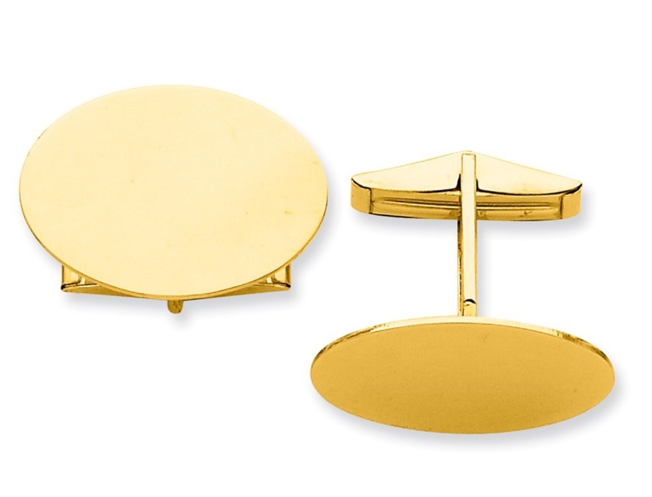 14K Oval Cuff Links