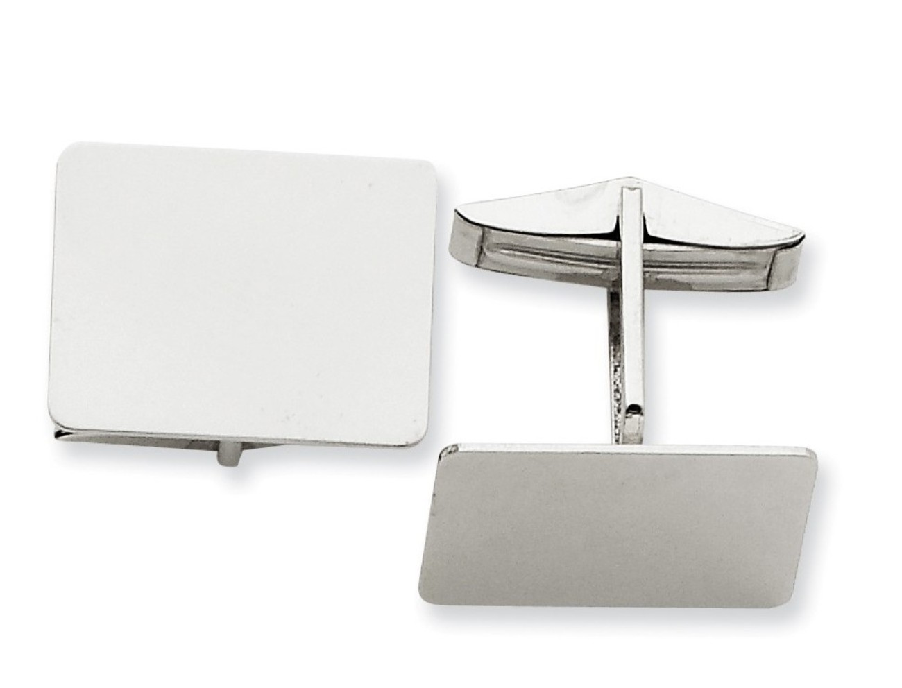 14K WG Rectangular Cuff Links