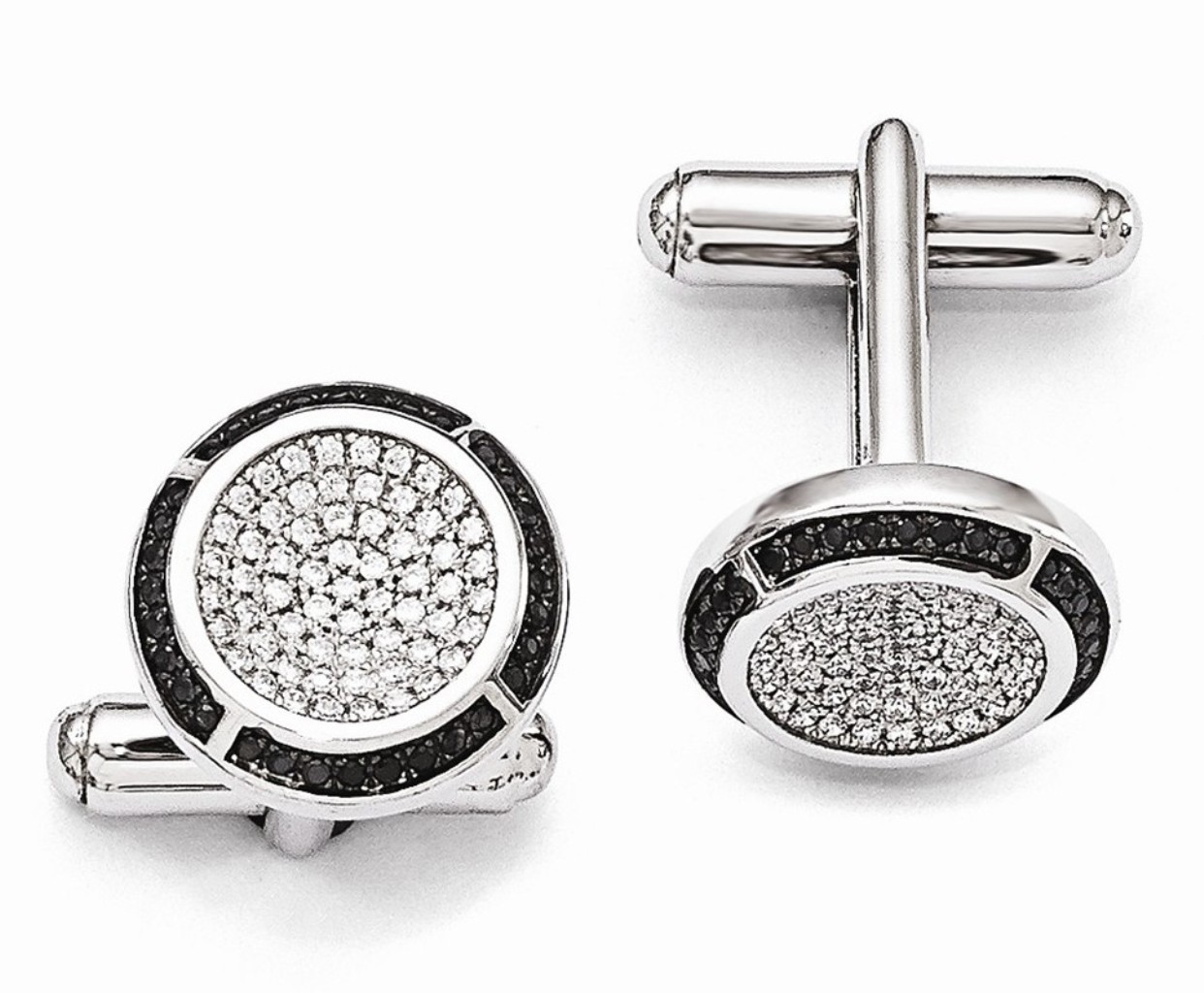 Sterling Silver And CZ Brilliant Embers Cuff Links