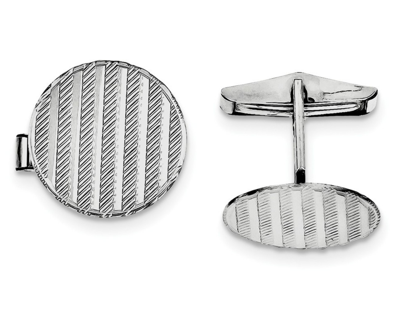 Sterling Silver Rhodium-Plated Cuff Links
