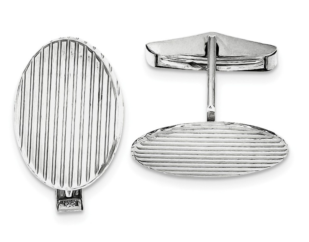 Sterling Silver Rhodium-Plated Cuff Links