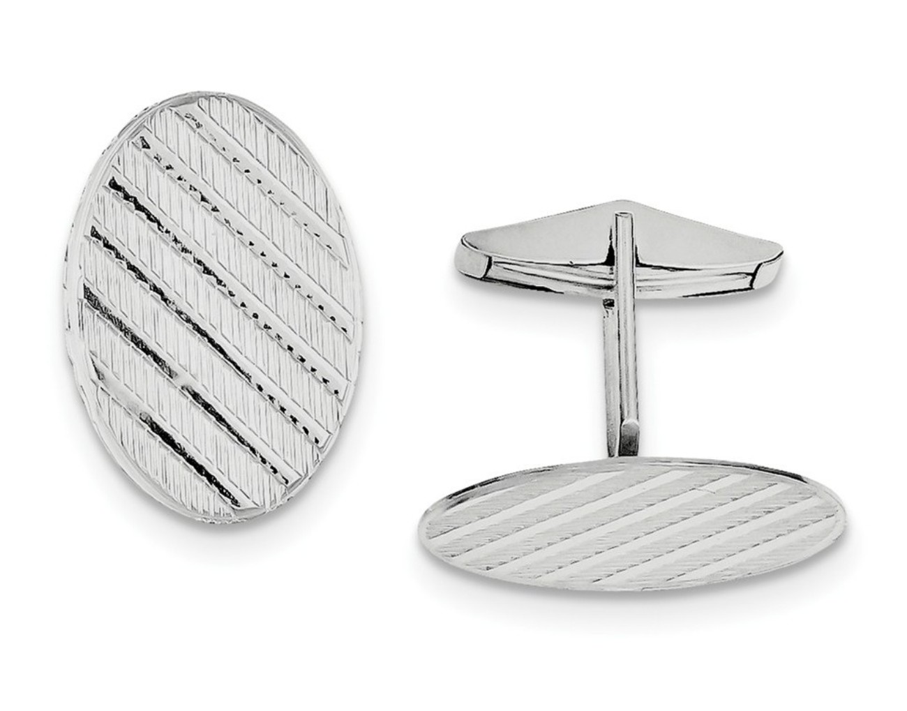 Sterling Silver Rhodium-Plated Cuff Links