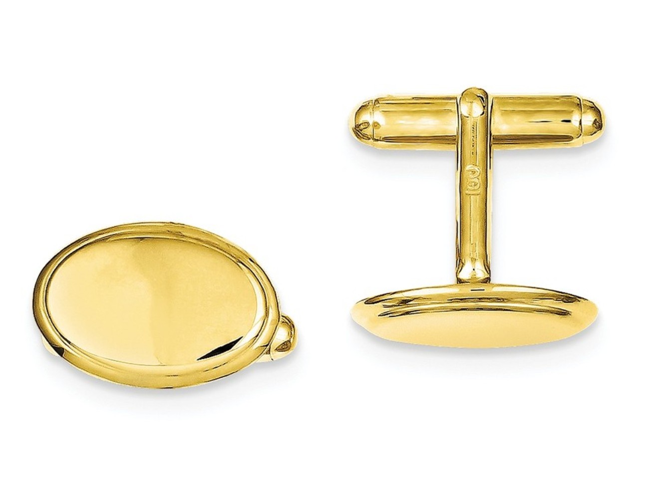 Sterling Silver And Vermeil Oval Cuff Links