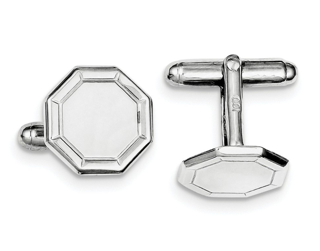 Sterling Silver Rhodium-Plated And Cuff Links