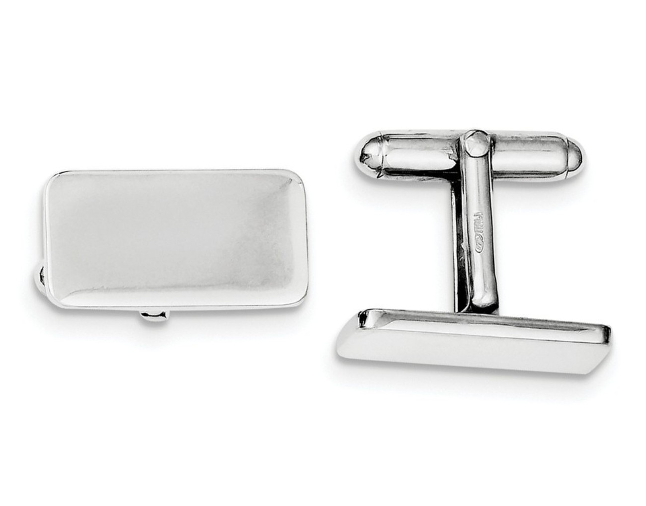 Sterling Silver Rhodium-Plated Cuff Links