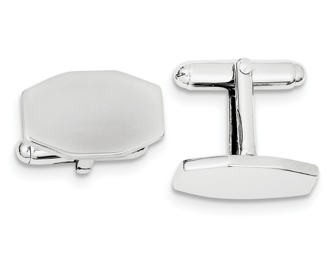 Sterling Silver Rhodium-Plated Cuff Links