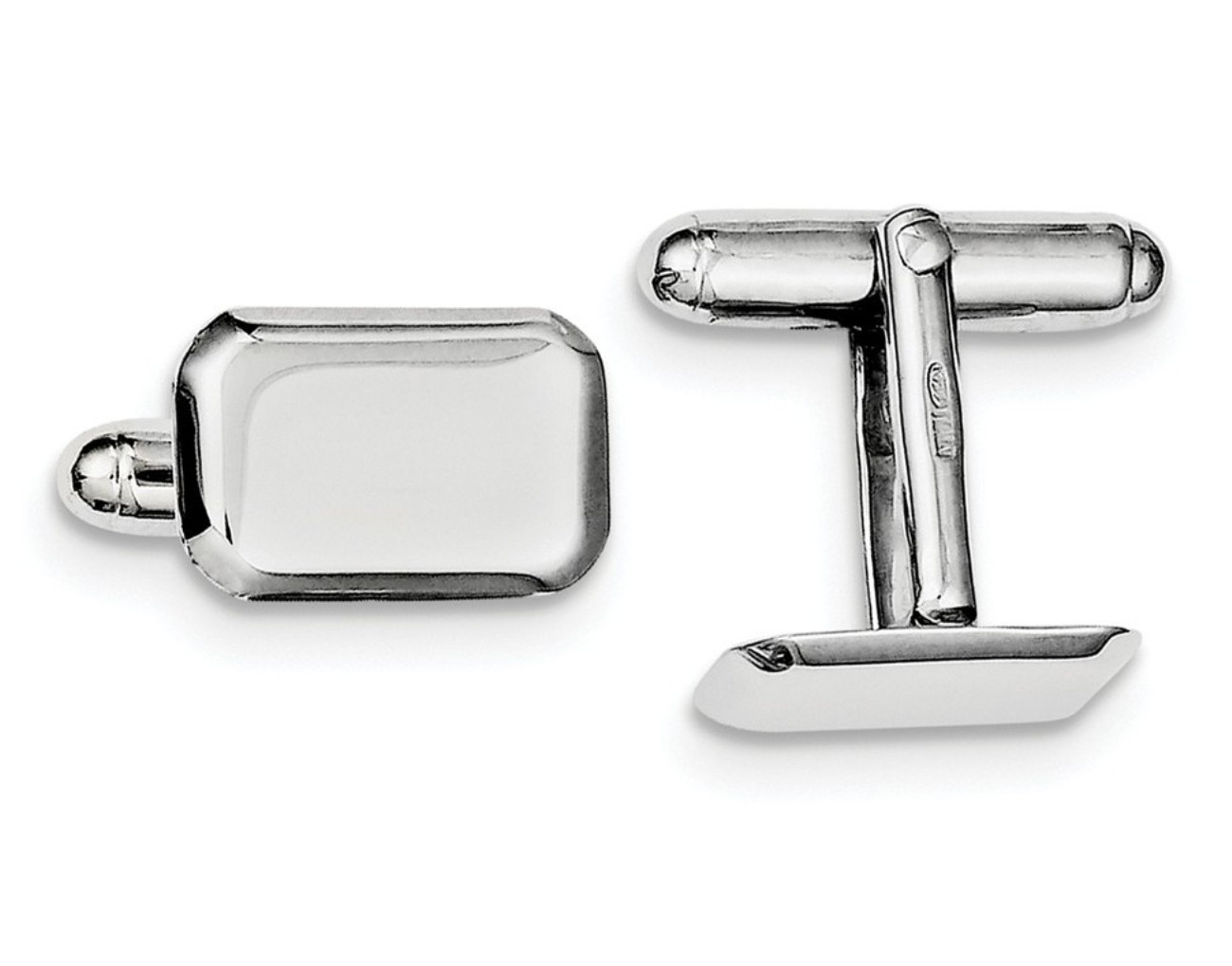 Sterling Silver Rhodium-Plated Cuff Links