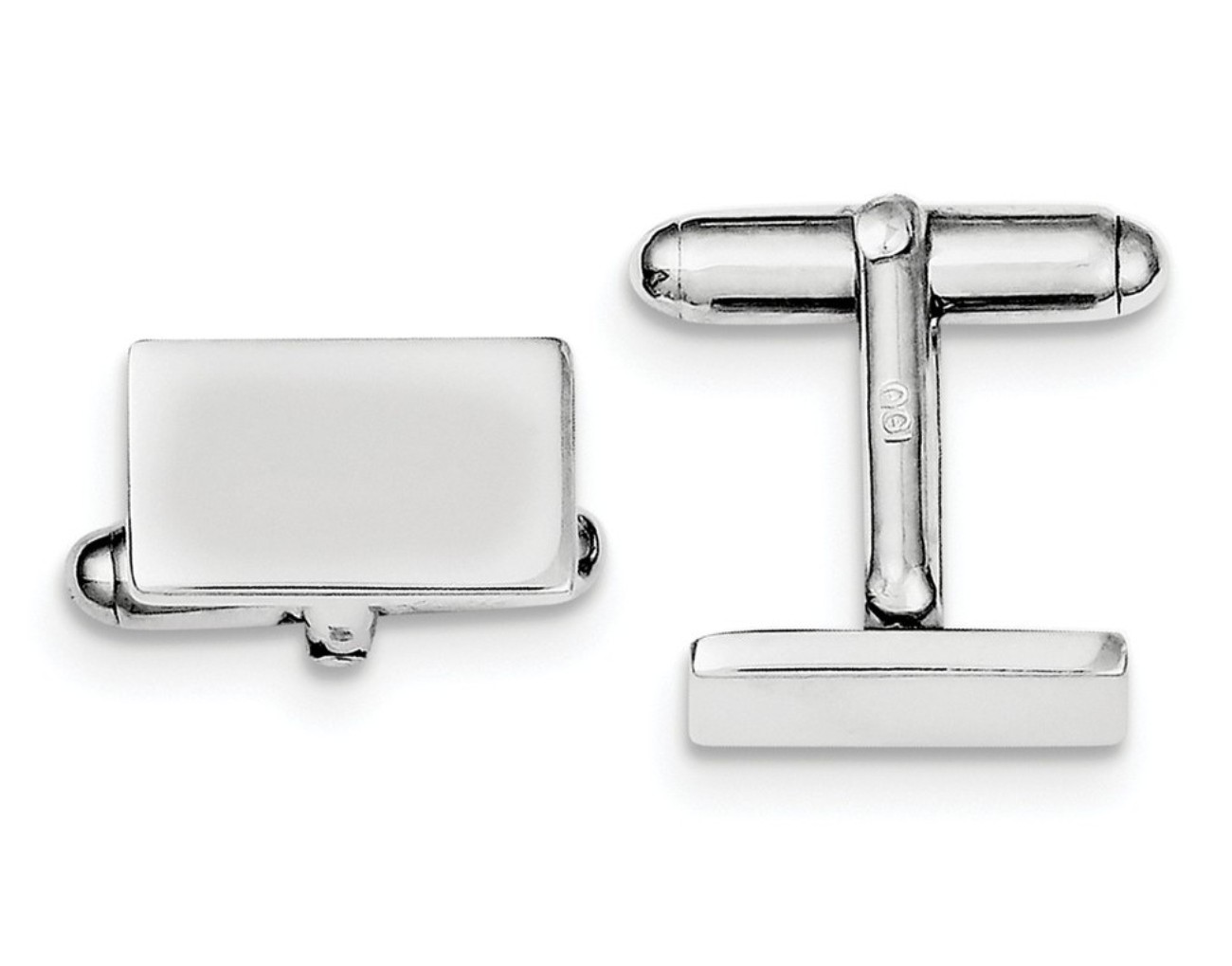 Sterling Silver Rhodium-Plated And Cuff Links