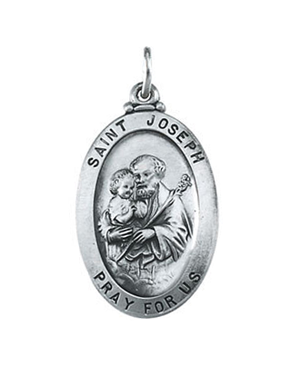 Sterling Silver St. Joseph Oval Medal.