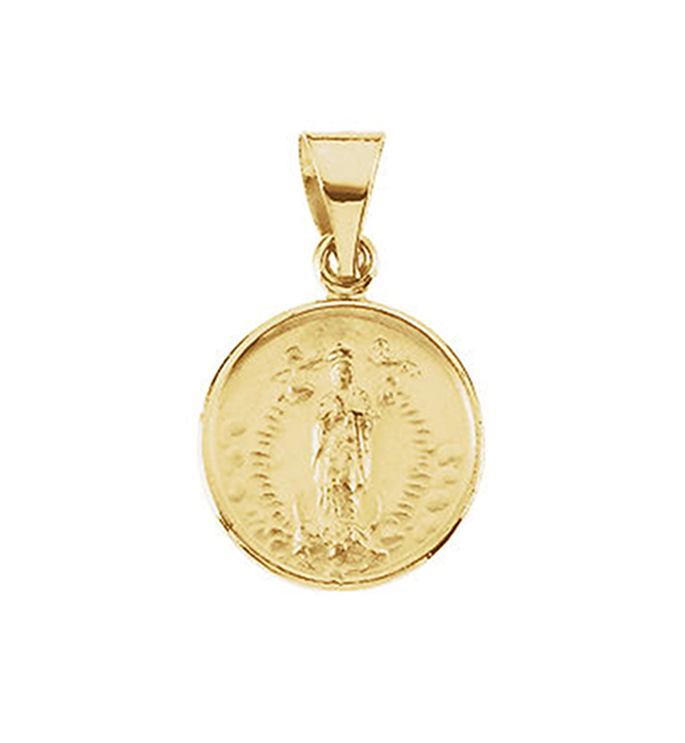 18k Yellow Gold Guadalupe Medal (13 MM).