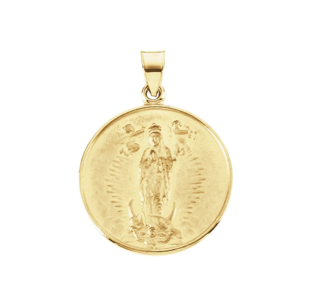 18k Yellow Gold Guadalupe Medal (24.5 MM).