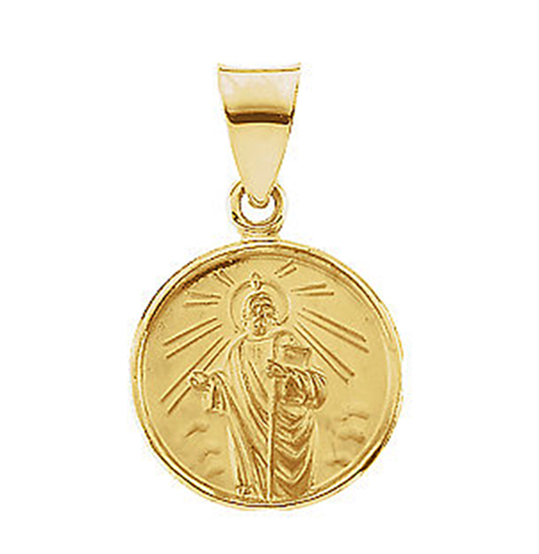 18k Yellow Gold St. Jude Medal (13 MM).