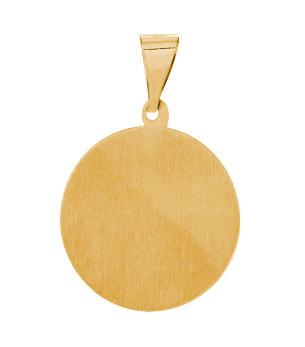14k Yellow Gold Round Hollow St. Gerard Medal (15 MM).