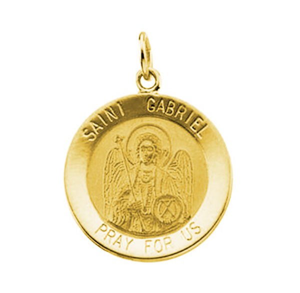 14k Yellow Gold St. Gabriel Medal (18.25 MM).