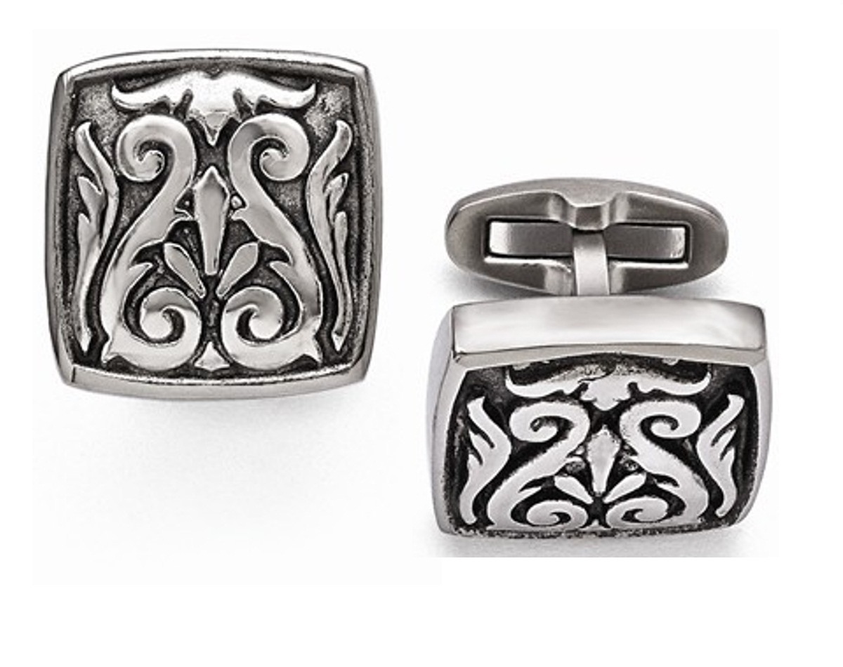 Edward Mirell Titanium Casted Cuff Links