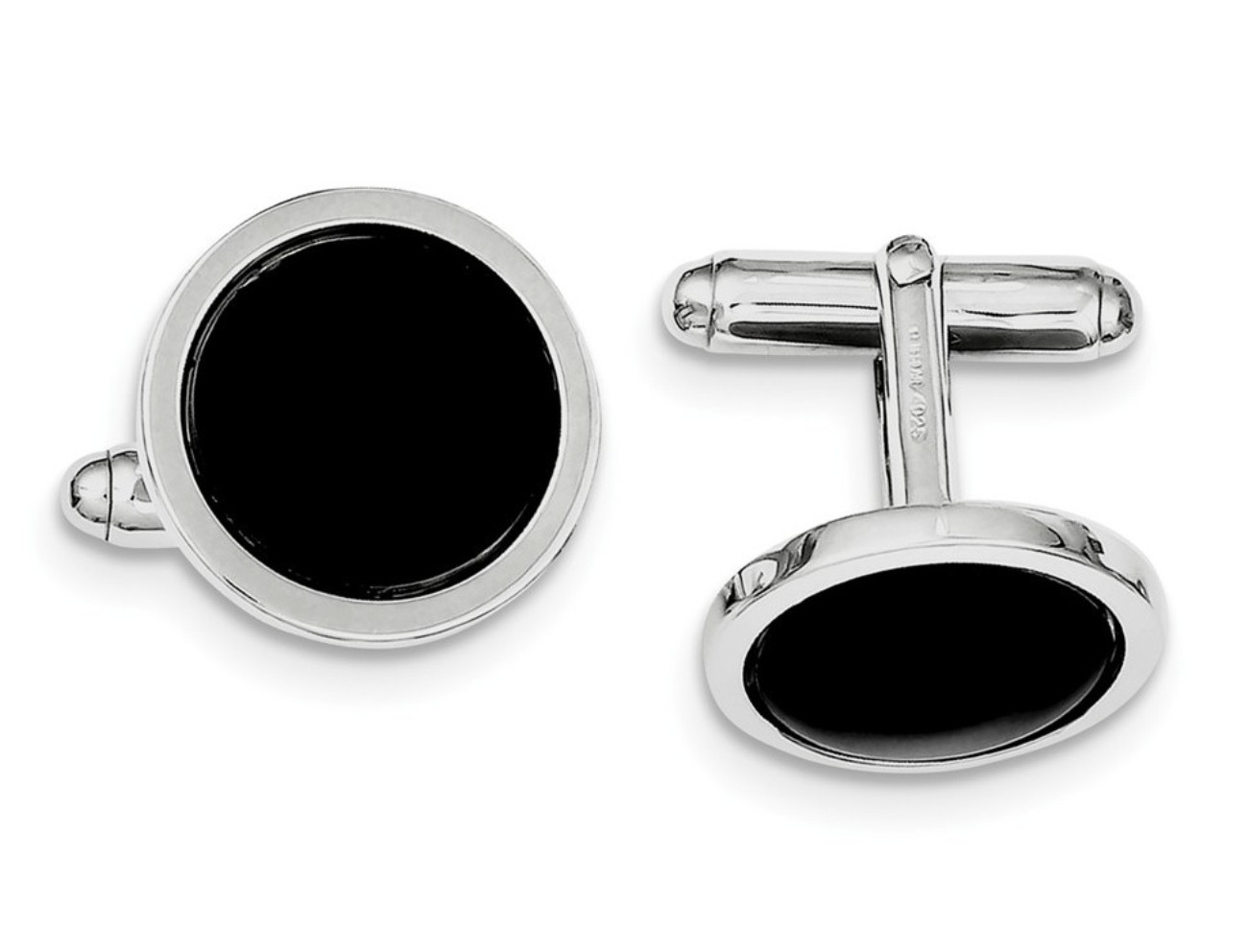 Sterling Silver Rhodium Plated Cuff Links
