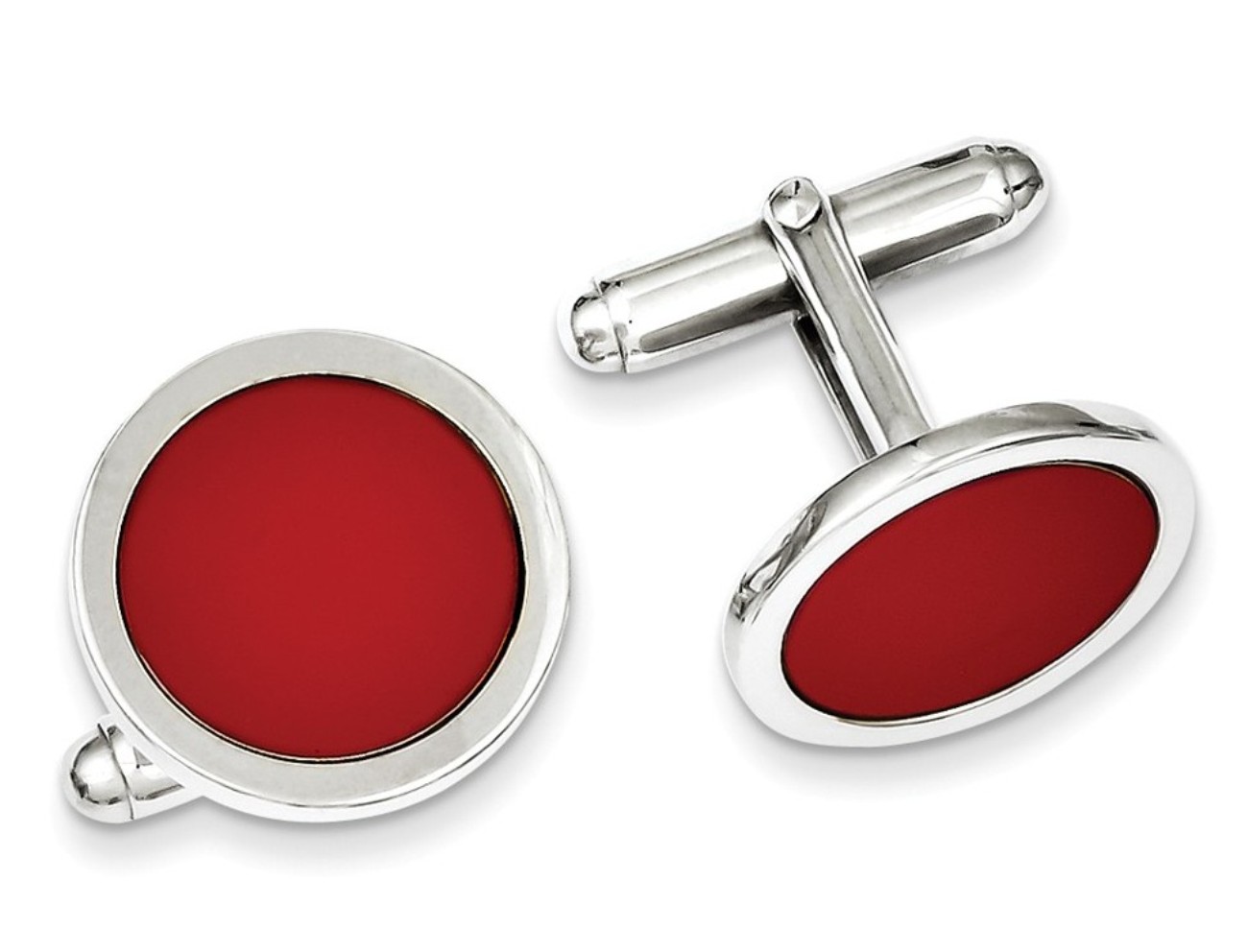 Sterling Silver Rhodium Plated Cuff Links