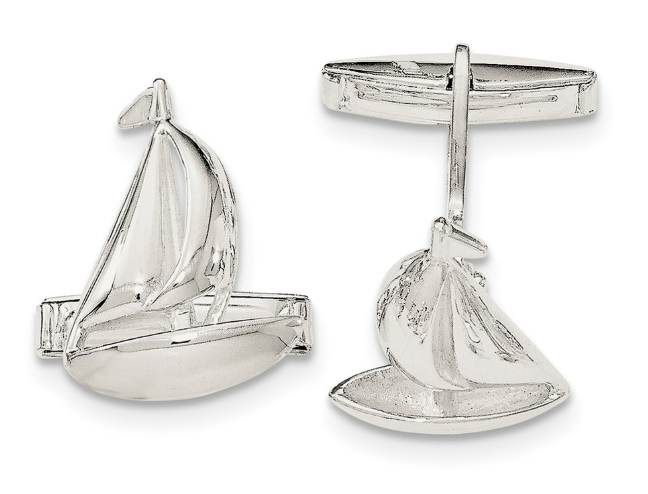 Sterling Silver Sail Boat Cuff Links
